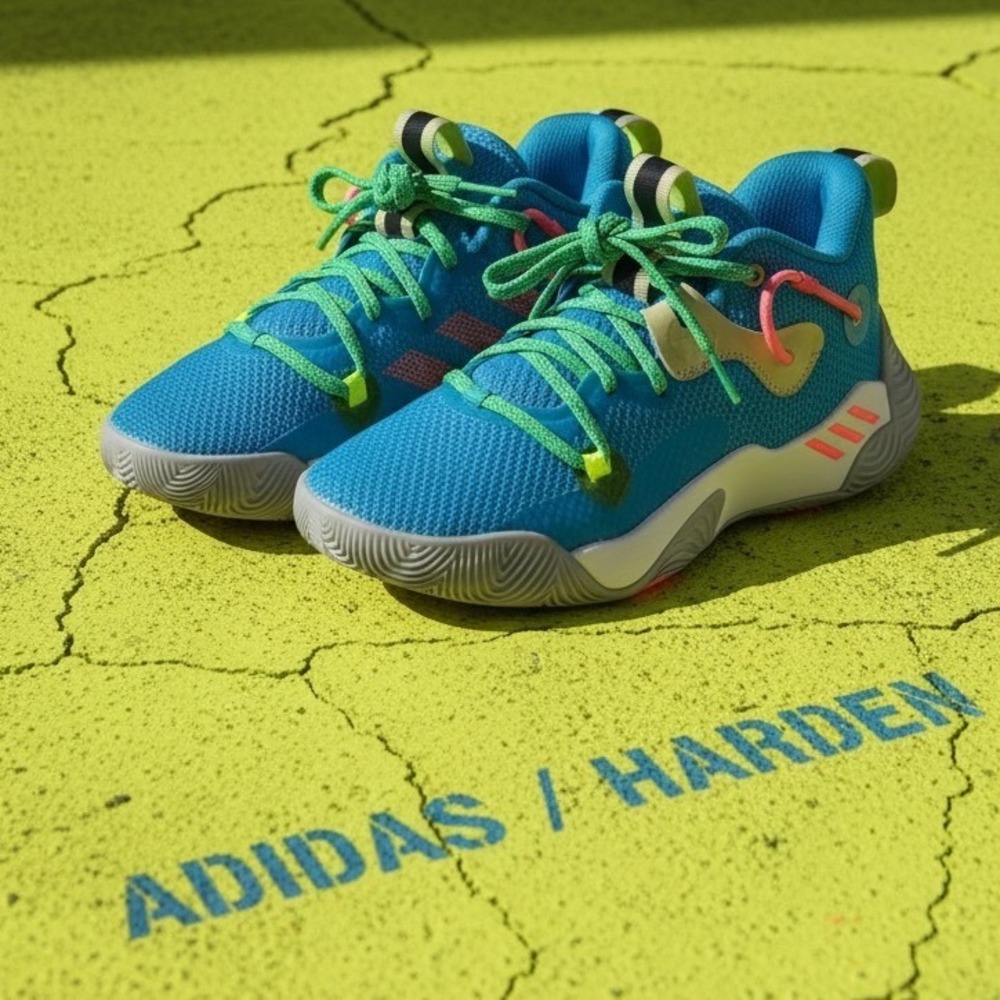 Adidas Harden Stepback 3 Basketball Shoes Pulse Blue Green GY8645 Kids 4.5Y